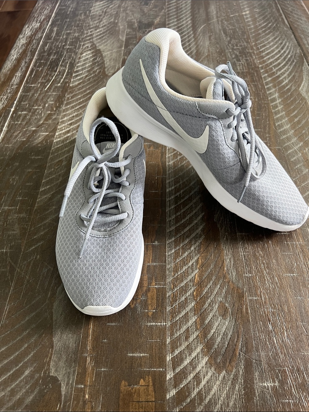 Nike Ladies Light Gray Mesh Sneakers with White Swoosh